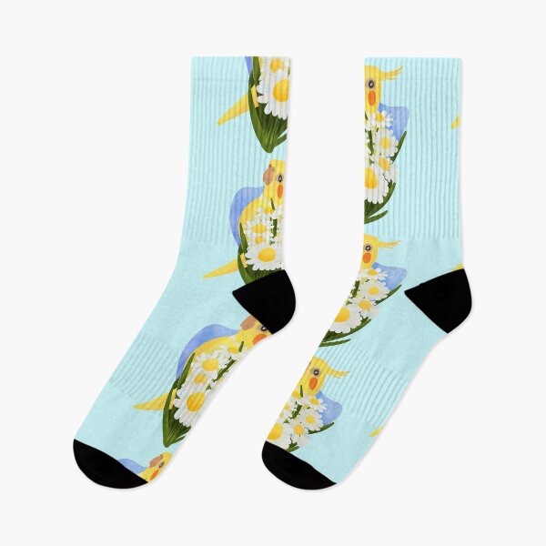 Item preview, Aesthetic Illustration of a Yellow Cockatiel with daisies designed and sold by FandomizedRose.