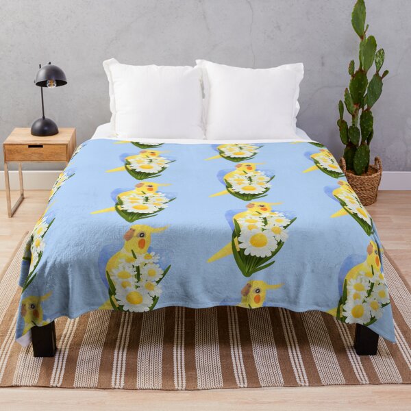 Item preview, Aesthetic Illustration of a Yellow Cockatiel with daisies designed and sold by FandomizedRose.