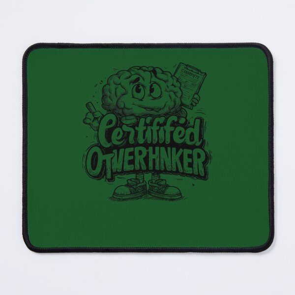 Item preview, Certified Overthinker Funny Brain Typography Design 780 designed and sold by GvenceJewelry.