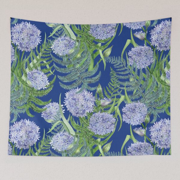 Item preview, Harmony blue flowers agapanthus with fern designed and sold by MartaHorodniczy.