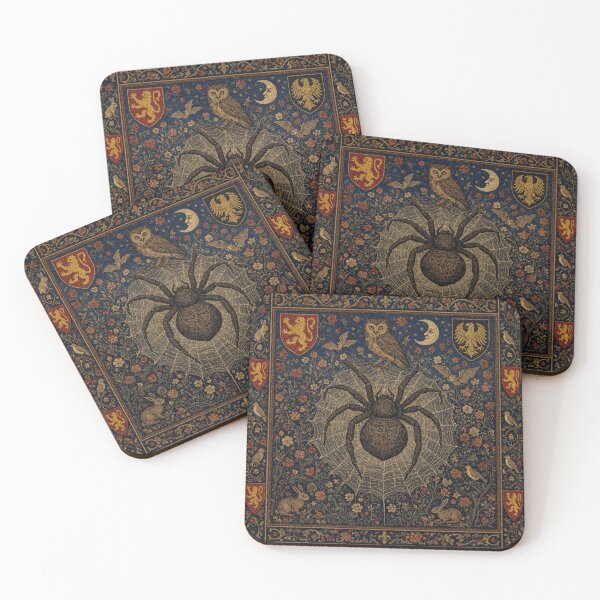Item preview,  Medieval style Halloween Tapestry  spider and bats designed and sold by Vintage Designs +.