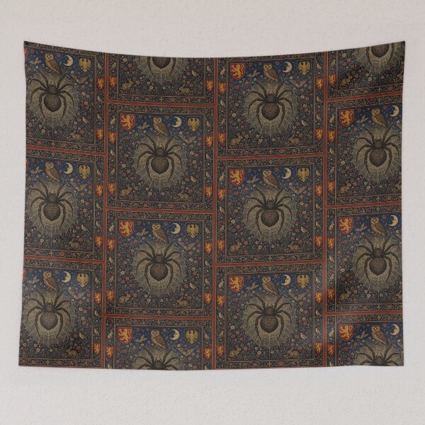 Item preview,  Medieval style Halloween Tapestry  spider and bats designed and sold by Vintage Designs +.