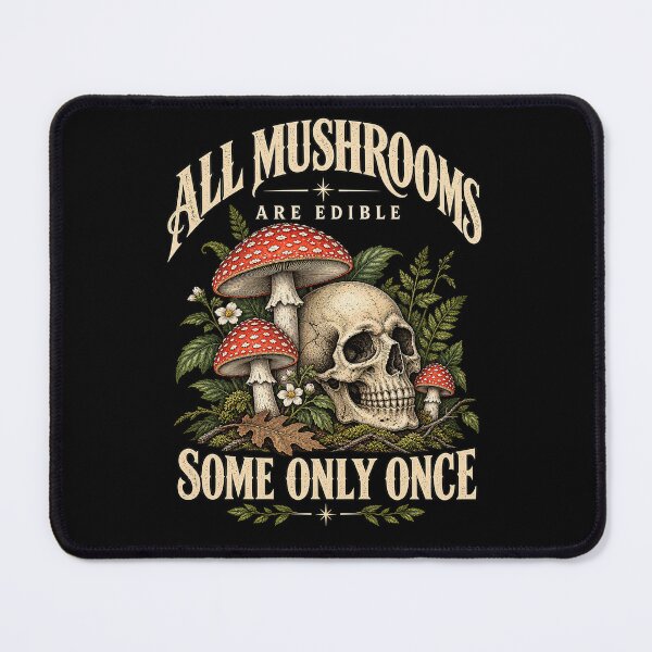 Item preview, All Mushrooms Are Edible Some Only Once designed and sold by SurfolioPrints.