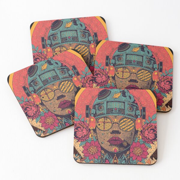 Item preview, Psychedelic Cyber Bloom: Retro Cyberpunk Poster Art designed and sold by  Mythical Entanglement.