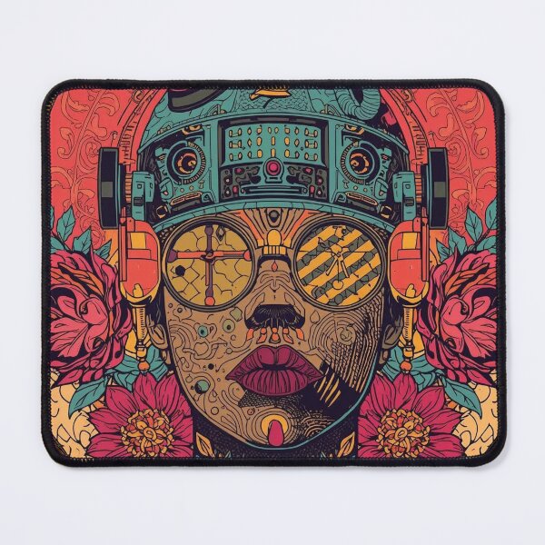 Item preview, Psychedelic Cyber Bloom: Retro Cyberpunk Poster Art designed and sold by Mythical Entanglement.