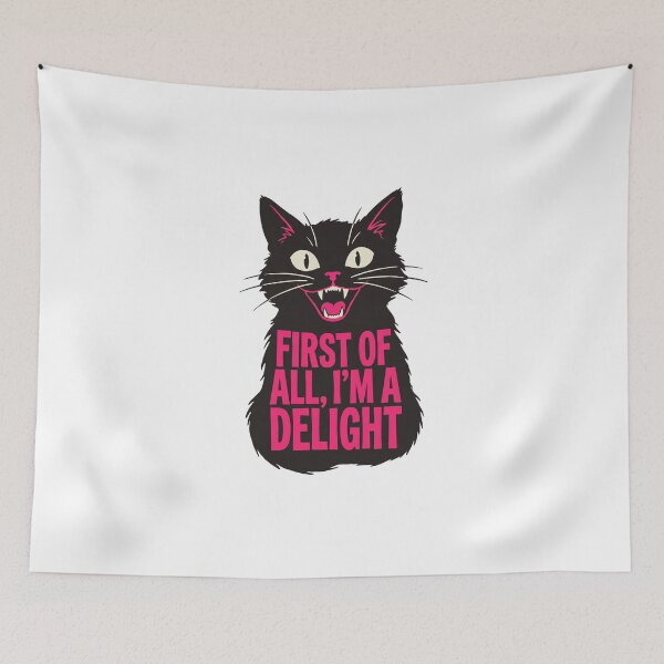Item preview, First of All I'm a Delight Roaring Black cat designed and sold by dudelinart.