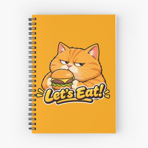 Item preview, Funny Orange Cat Let's Eat Burger Cartoon designed and sold by Grump and Co.