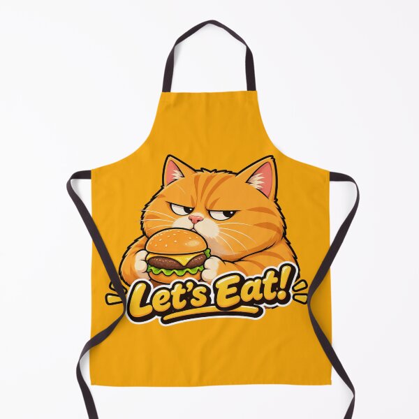 Item preview, Funny Orange Cat Let's Eat Burger Cartoon designed and sold by Grump and Co.