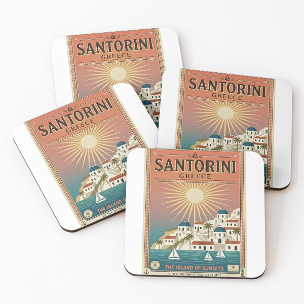 Item preview, Santorini Retro — Vintage Coastal designed and sold by Yesterday's Pixel.