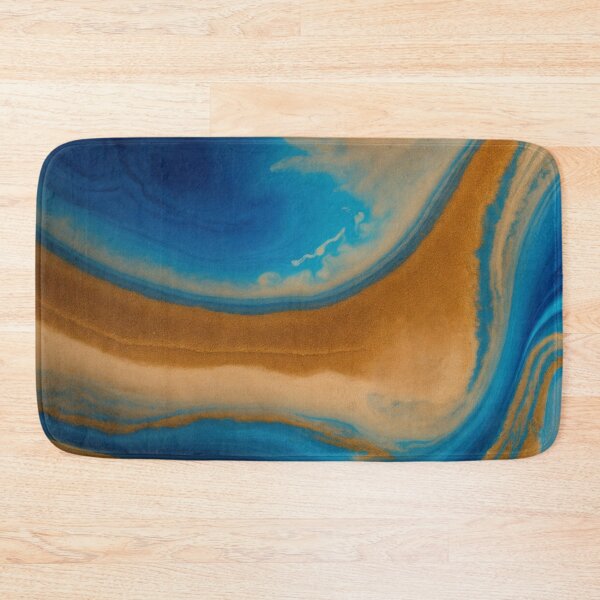 Item preview, Marbled Blue and Orange Abstract designed and sold by shelteredinside.