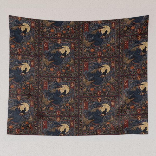 Item preview, Medieval style Halloween Tapestry Witch designed and sold by Vintage Designs +.