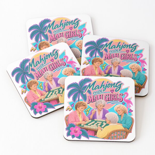 Item preview, Funny Golden Girls Mahjong Parody | 90s Memphis style design - Mahjong with Mah Girls  designed and sold by SpookyShadesLab.