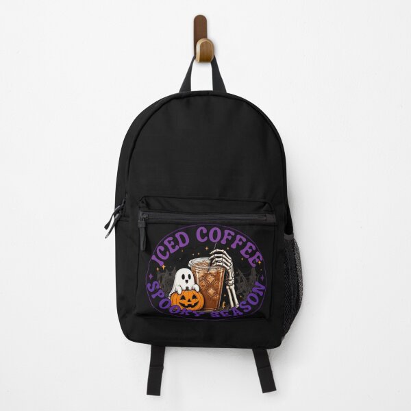Item preview, Iced Coffee Spooky Season Skeleton Ghost Pumpkin designed and sold by VibeTherapyArt.