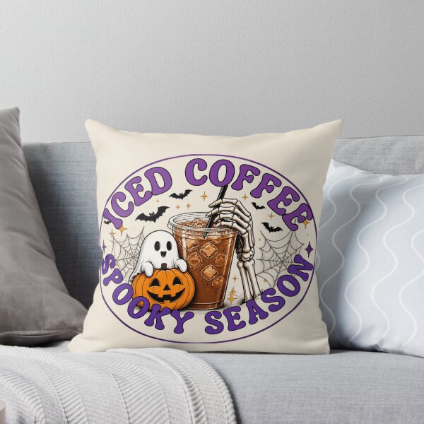 Item preview,  Iced Coffee Spooky Season Skeleton Ghost Pumpkin designed and sold by VibeTherapyArt.