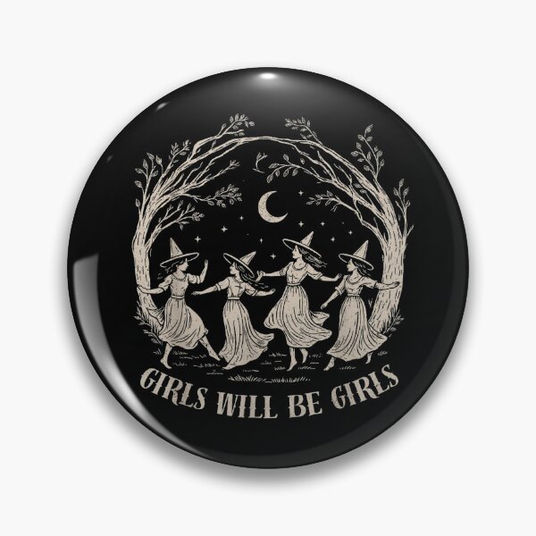 Item preview, Girls Will Be Girls Dancing Witches Witchy Sisterhood Halloween Graphic designed and sold by macpeterse.