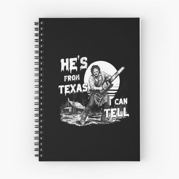 Item preview, Hes From Texas I Can Tell Black And White Chainsaw Slasher Retro Horror Movie Creepy Butcher designed and sold by BraylenDrado.