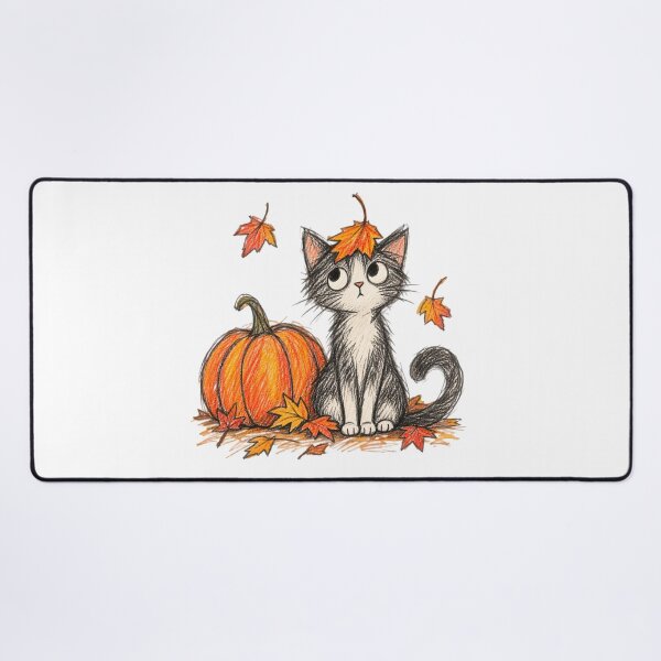 Item preview, Cat, Pumpkin and One Leaf designed and sold by TOMSZE.