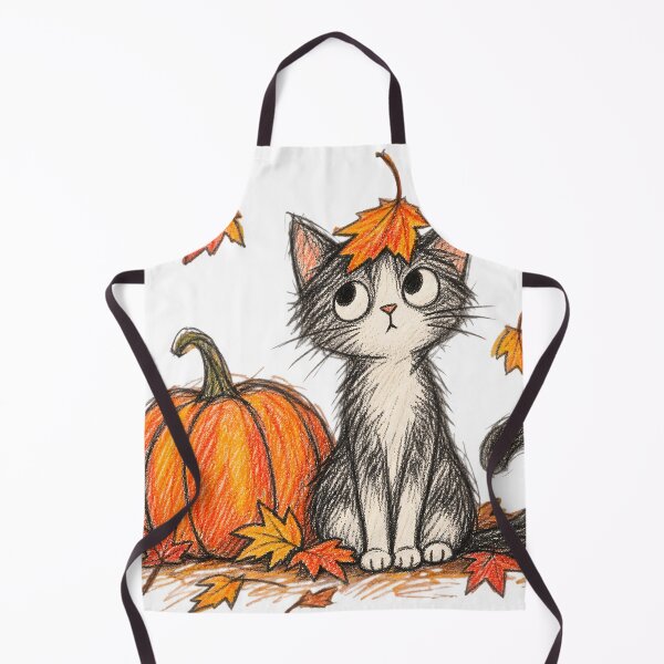 Item preview, Cat, Pumpkin and One Leaf designed and sold by TOMSZE.