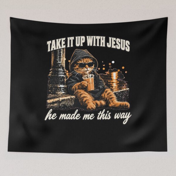 Item preview, Take It Up With Jesus cat  designed and sold by marlo-quade.