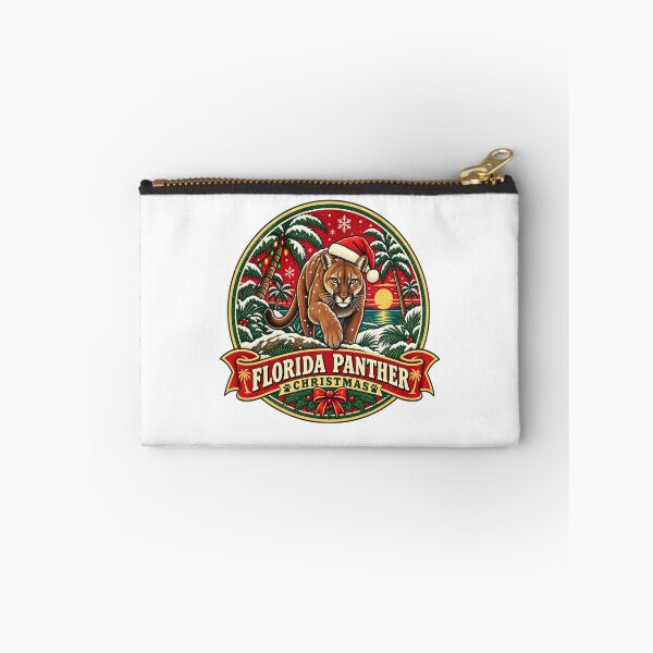 Item preview, Florida Panther Christmas Shirt – Retro Santa Hat Snow Badge Design designed and sold by Globalcitytees.
