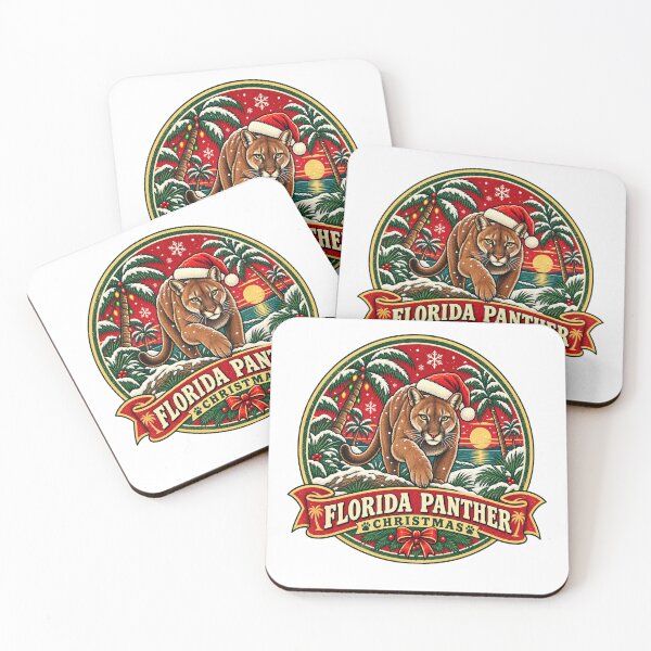 Item preview, Florida Panther Christmas Shirt – Retro Santa Hat Snow Badge Design designed and sold by Globalcitytees.
