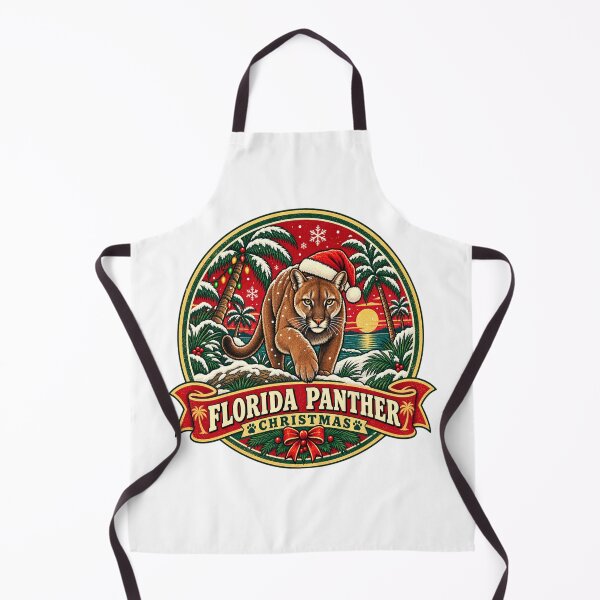 Item preview, Florida Panther Christmas Shirt – Retro Santa Hat Snow Badge Design designed and sold by Globalcitytees.