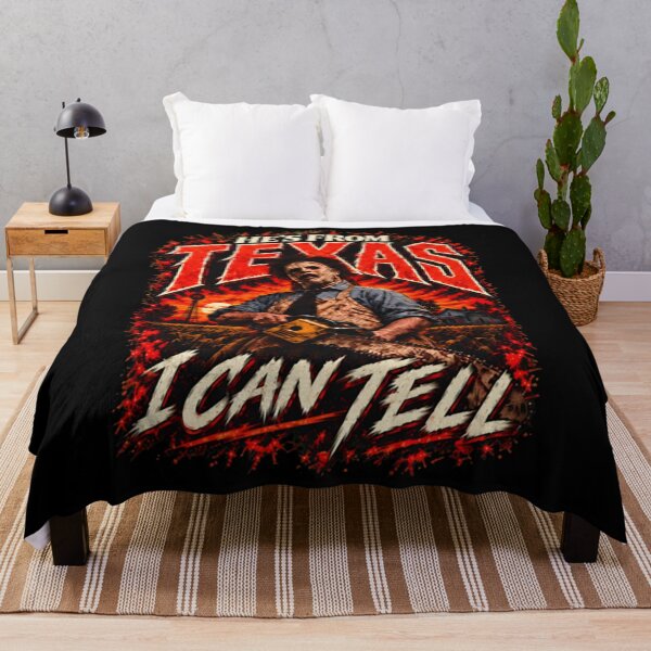 Item preview, Hes from Texas I Can Tell Chainsaw Horror Halloween designed and sold by BraylenDrado.