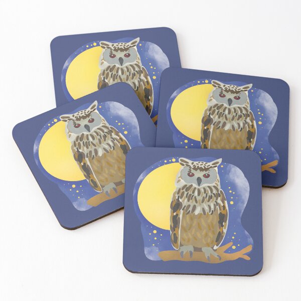 Item preview, Illustration of an Owl in the night designed and sold by FandomizedRose.