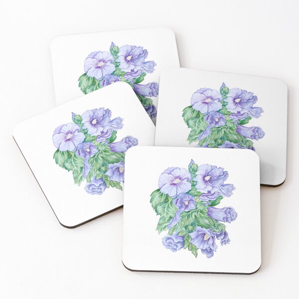 Item preview, Hand painting blue flowers, hibiscuses designed and sold by MartaHorodniczy.