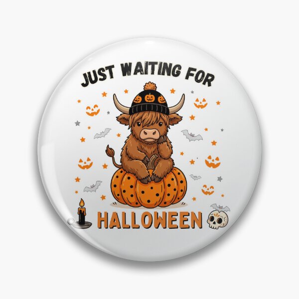 Item preview, Just Waiting For Halloween Cute Highland Cow Pumpkin designed and sold by VibeTherapyArt.