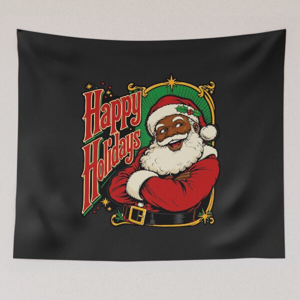 Item preview, African American Christmas Santa Claus Happy Holidays Diversity designed and sold by alenaz.