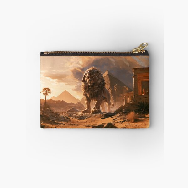 Item preview, A majestic Sphynx resting in a desert with pyramids, Fantasy & Mythological Creatures designed and sold by CDC40.