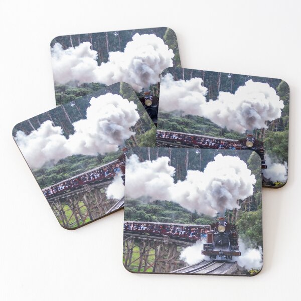 Item preview, Puffing Billy Steam Train Winding Across Monbulk Creek Trestle Bridge designed and sold by Twisted Light Images.