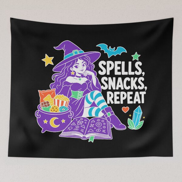 Item preview, Funny Modern Witch Halloween | Spells Snacks Repeat designed and sold by Uglyandcute.