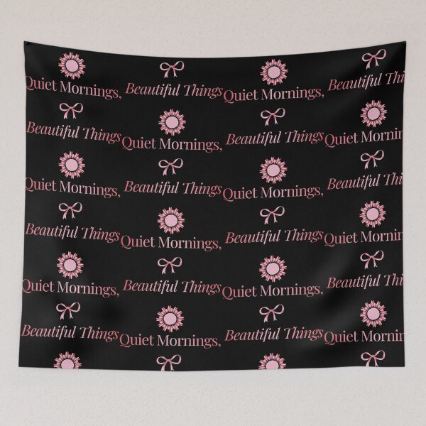 Item preview, Quiet Mornings Beautiful Things Coquette Quote designed and sold by RenetteWickStudio.