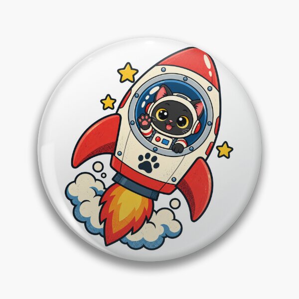 Item preview, Rocket Cat – Cute Black Cat Flying to Space designed and sold by 50Pxels.