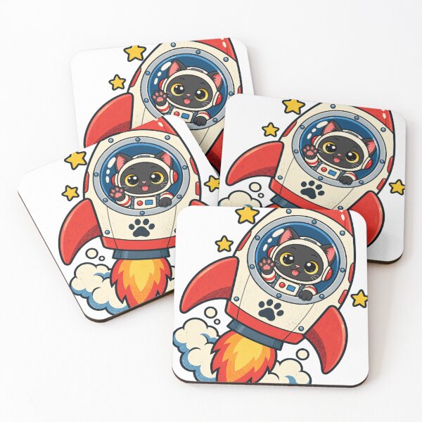 Item preview, Rocket Cat – Cute Black Cat Flying to Space designed and sold by 50Pxels.