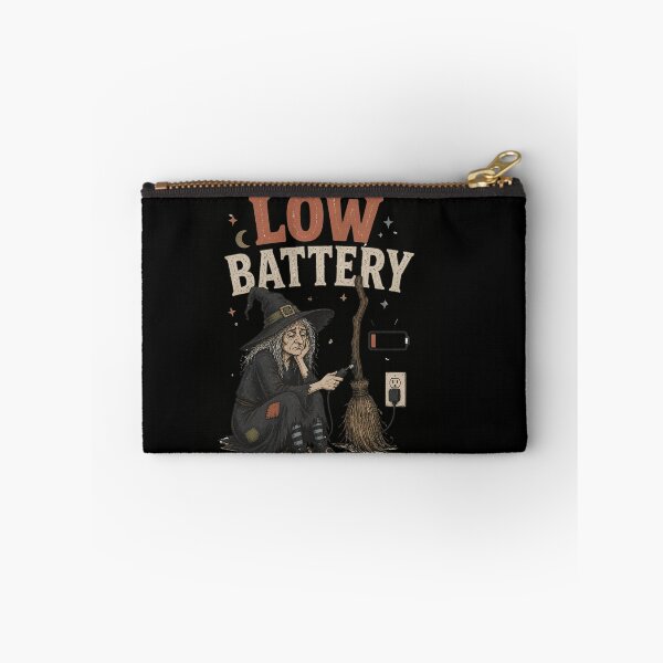Item preview, Low Battery – Tired Witch Halloween Dark Humor designed and sold by CalmDownZone ⭐️⭐️⭐️⭐️⭐️.