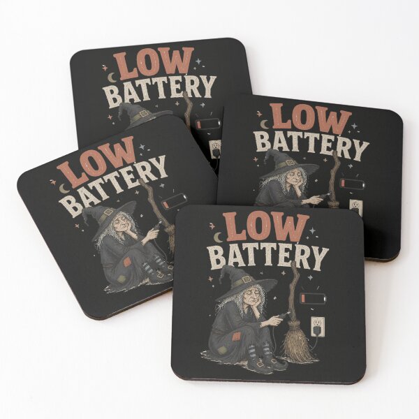 Item preview, Low Battery – Tired Witch Halloween Dark Humor designed and sold by CalmDownZone ⭐️⭐️⭐️⭐️⭐️.