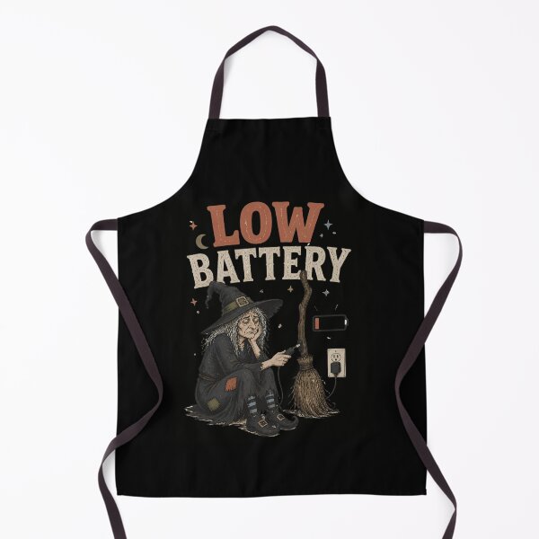 Item preview, Low Battery – Tired Witch Halloween Dark Humor designed and sold by CalmDownZone ⭐️⭐️⭐️⭐️⭐️.