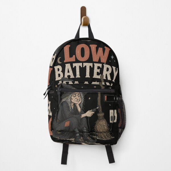 Item preview, Low Battery – Tired Witch Halloween Dark Humor designed and sold by CalmDownZone ⭐️⭐️⭐️⭐️⭐️.