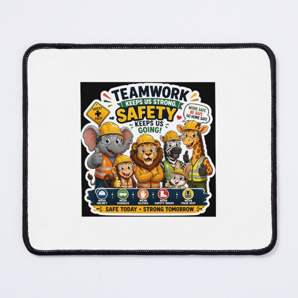 Item preview, Safety First Team Sticker – Cute Animals in PPE, Workplace Safety & Teamwork Cartoon designed and sold by vinothmech53.