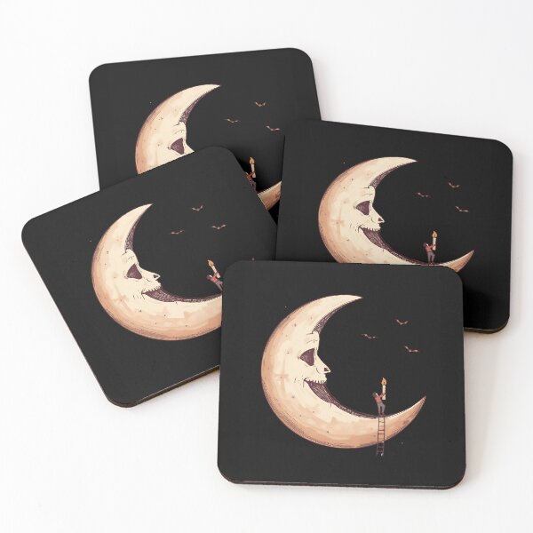 Item preview, The Moon Is Late – Surreal Halloween Moon Illustration designed and sold by CalmDownZone ⭐️⭐️⭐️⭐️⭐️.
