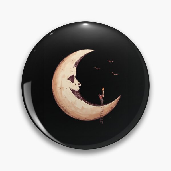 Item preview, The Moon Is Late – Surreal Halloween Moon Illustration designed and sold by CalmDownZone ⭐️⭐️⭐️⭐️⭐️.