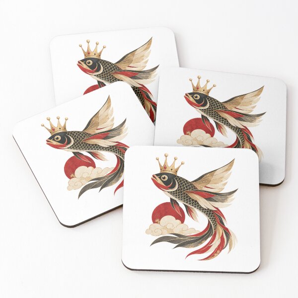 Item preview, Royal Koi Fish Fantasy – Japanese Inspired Golden Crown Art designed and sold by Scarlet Oracle.