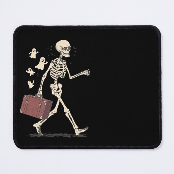 Item preview, Be Right Back – Skeleton Traveler Halloween Dark Humor designed and sold by CalmDownZone ⭐️⭐️⭐️⭐️⭐️.
