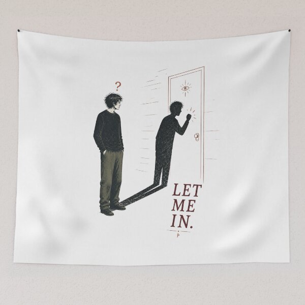 Item preview, Let Me In – Surreal Shadow Door Halloween designed and sold by CalmDownZone ⭐️⭐️⭐️⭐️⭐️.