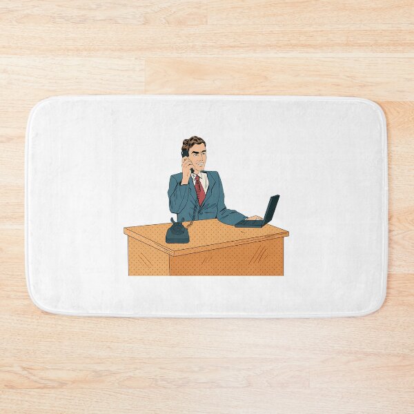 Item preview, Businessman Pop Art Banner. Working Man Speaking On The Phone At Office With Laptop designed and sold by PALMTREEfwi.