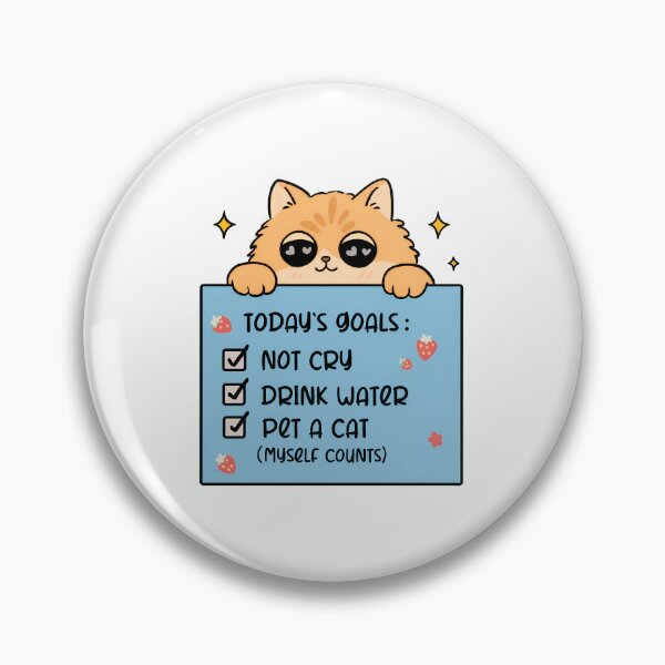 Item preview, Cute Cat "Today's Goals" Kawaii Checklist Art designed and sold by OlyvieArt.