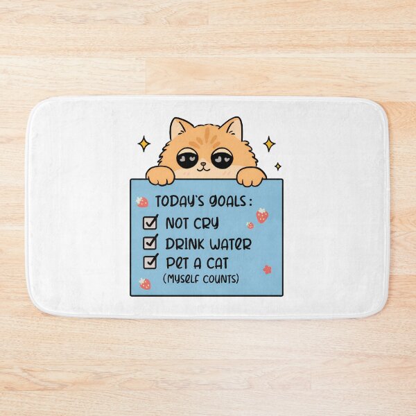Item preview, Cute Cat "Today's Goals" Kawaii Checklist Art designed and sold by OlyvieArt.